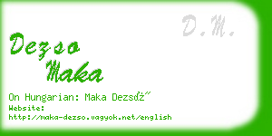 dezso maka business card